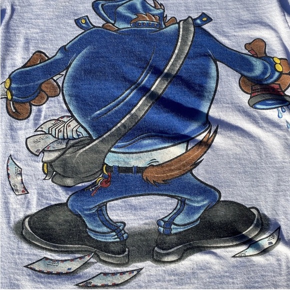 TAZ Looney Tunes Mailman 1990’s 2 sided single stitch T shirt Vintage - Picture 6 of 15